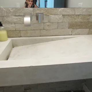 White Slope concrete sink